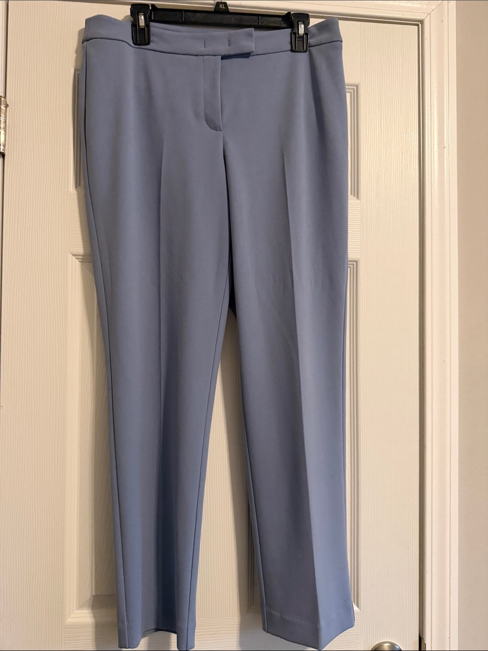 Anne Klein Light Blue Straight-Leg Trousers